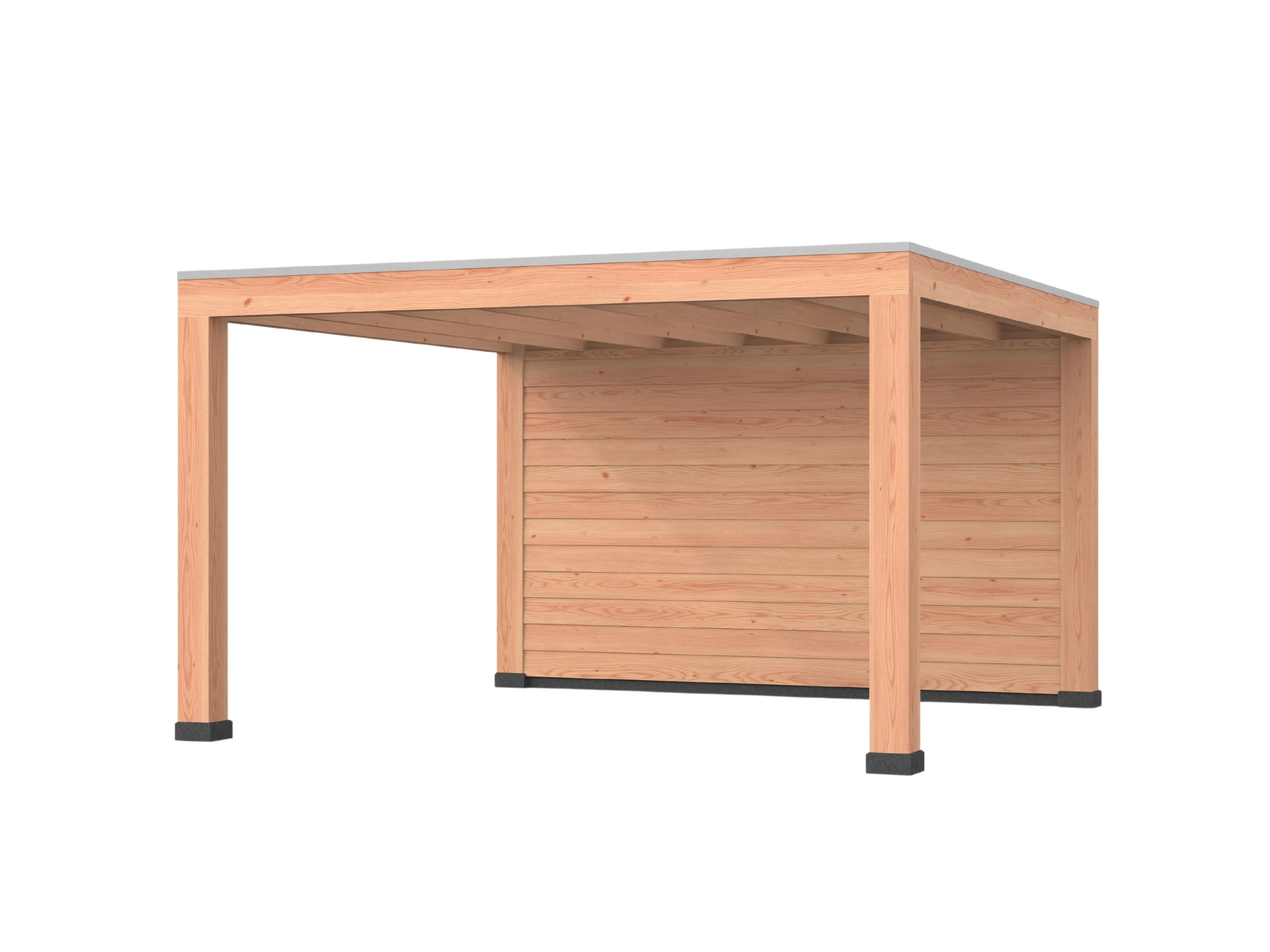 Douglas overkapping, 400 x 400, met achterwand, Westwood Modern - Afbeelding 1